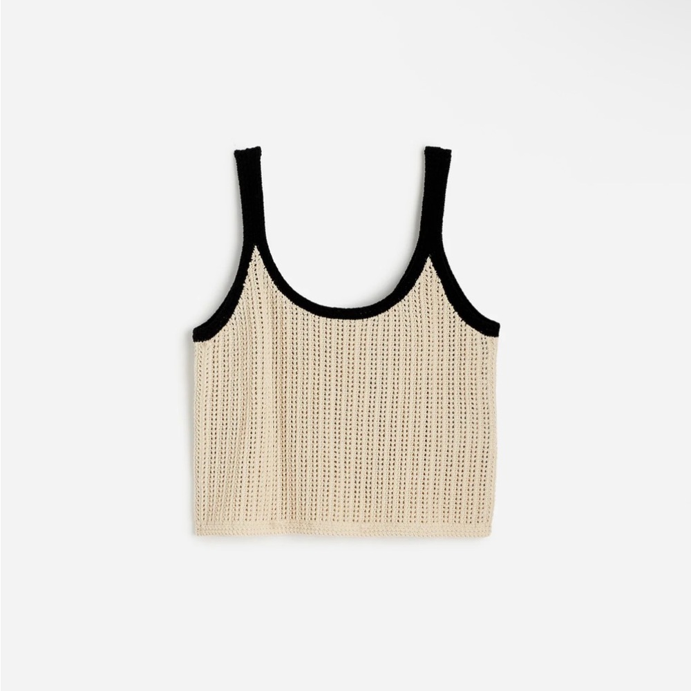 Madewell Black and Cream Knit Sweater Tank Size XS NWT - Picture 2 of 6